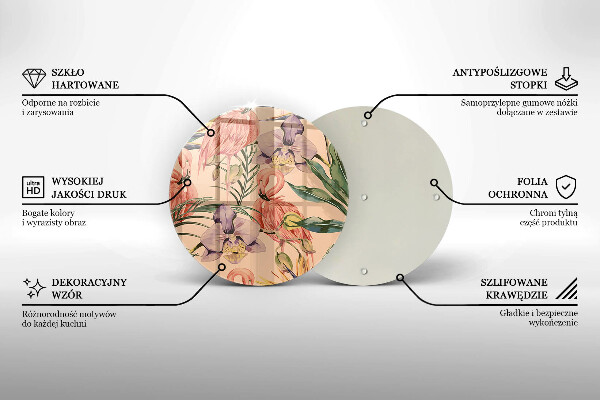 Tagliere in vetro Illustrazione dei fenicotteri