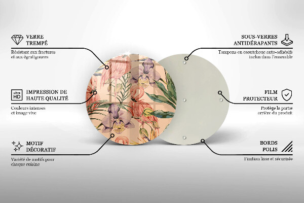 Tagliere in vetro Illustrazione dei fenicotteri