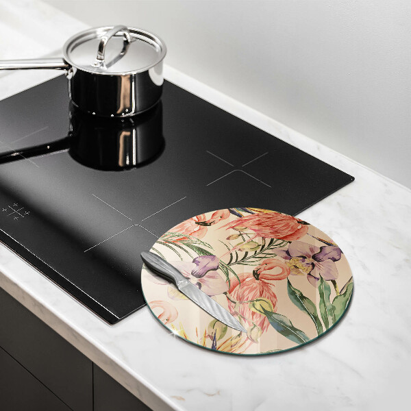 Tagliere in vetro Illustrazione dei fenicotteri