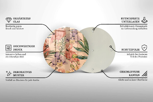 Tagliere in vetro Illustrazione dei fenicotteri