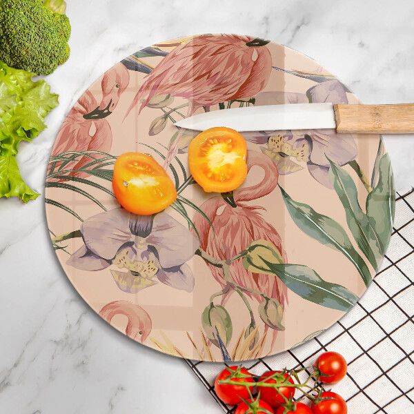 Tagliere in vetro Illustrazione dei fenicotteri