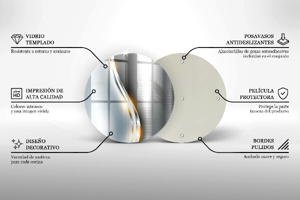 Tagliere in vetro Arte del metallo