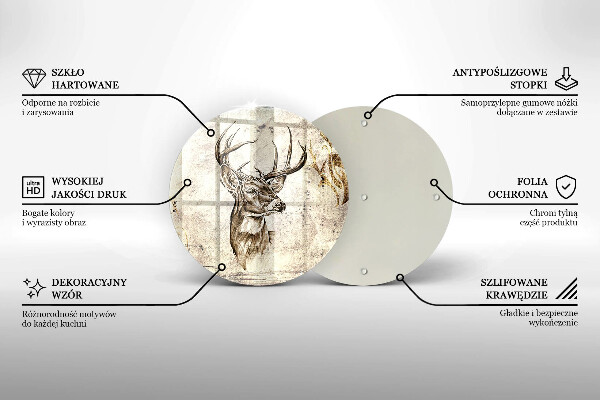 Tagliere in vetro Illustrazione degli animali dei cervi