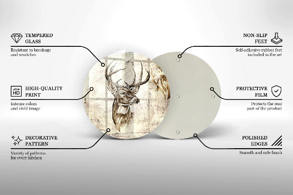 Tagliere in vetro Illustrazione degli animali dei cervi