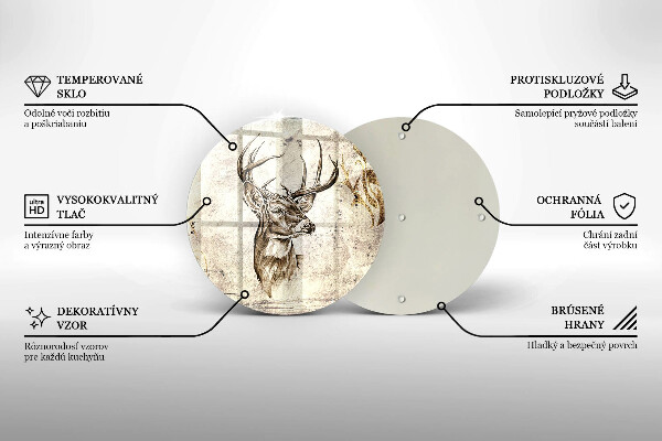 Tagliere in vetro Illustrazione degli animali dei cervi