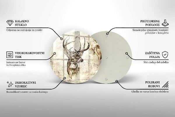 Tagliere in vetro Illustrazione degli animali dei cervi