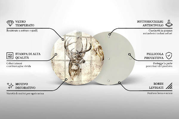 Tagliere in vetro Illustrazione degli animali dei cervi