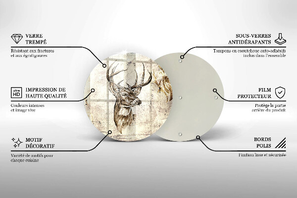 Tagliere in vetro Illustrazione degli animali dei cervi