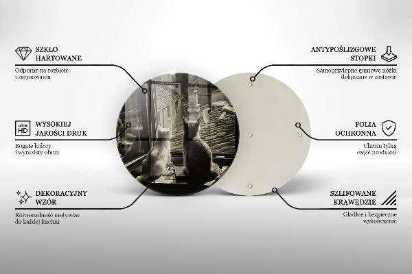 Tagliere in vetro Città e finestra dei gatti