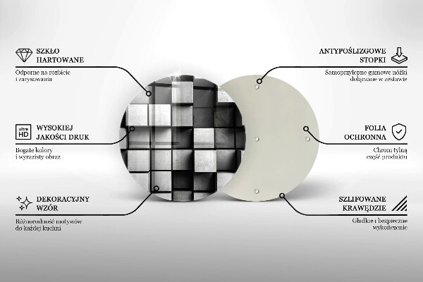 Tagliere in vetro Quadrati astratti 3D
