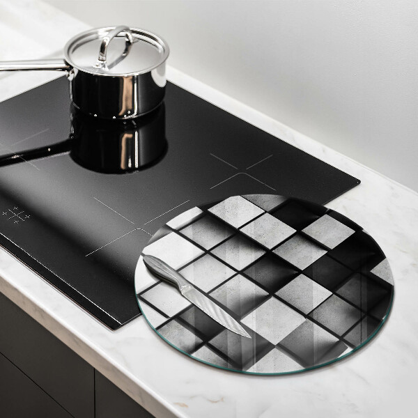 Tagliere in vetro Quadrati astratti 3D