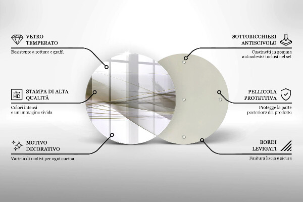 Tagliere in vetro Disegno di linee astratte