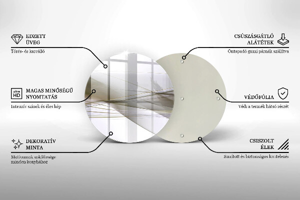 Tagliere in vetro Disegno di linee astratte