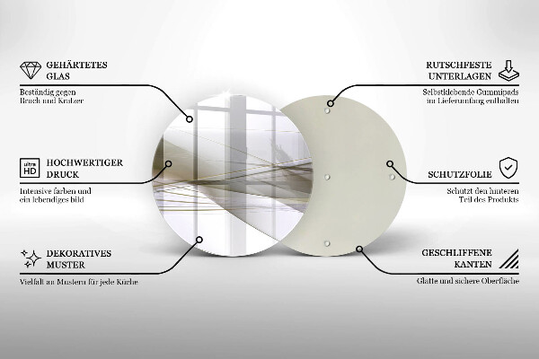 Tagliere in vetro Disegno di linee astratte