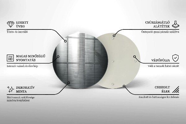 Tagliere in vetro Struttura del metallo