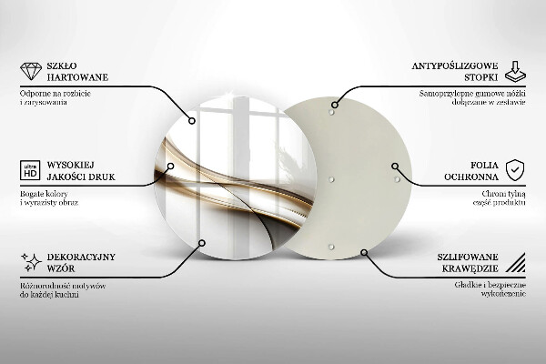 Tagliere in vetro Astrazione di linee morbide