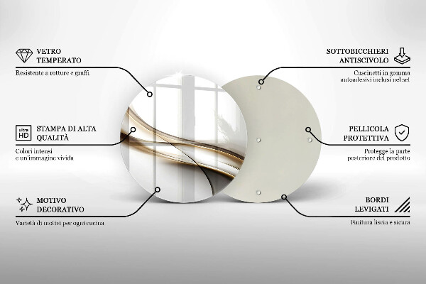 Tagliere in vetro Astrazione di linee morbide