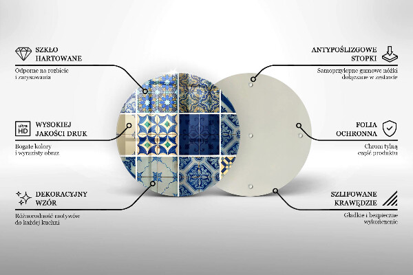 Tagliere in vetro Piastrelle decorative