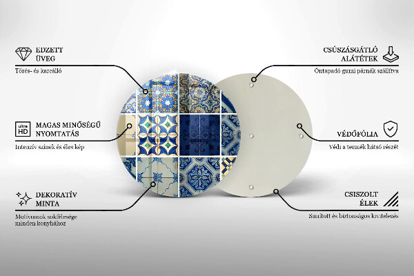 Tagliere in vetro Piastrelle decorative