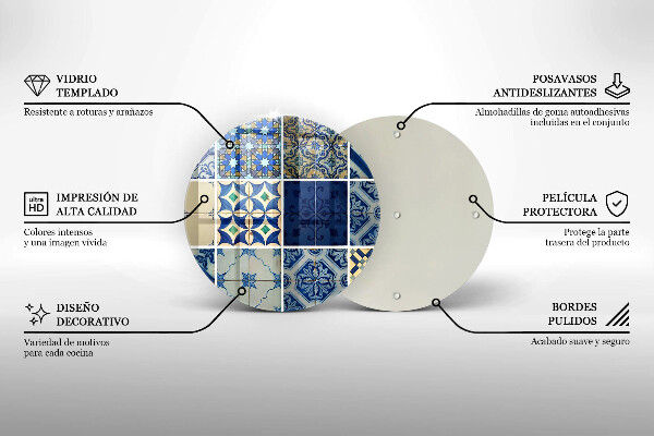 Tagliere in vetro Piastrelle decorative