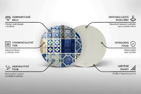 Tagliere in vetro Piastrelle decorative