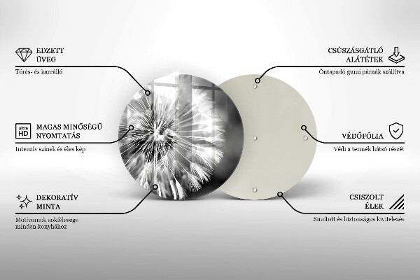 Tagliere in vetro Un delicato dente di leone