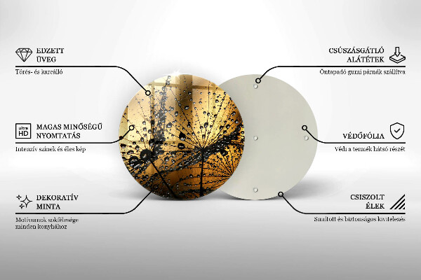 Tagliere in vetro Rugiada e denti di leone