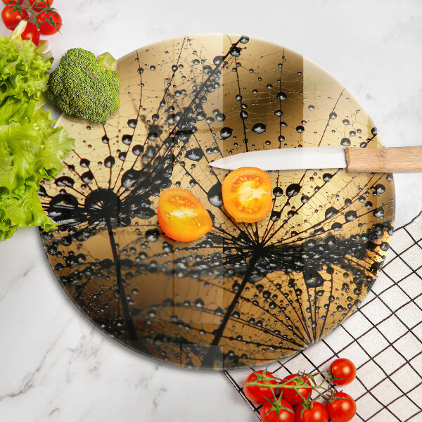 Tagliere in vetro Rugiada e denti di leone