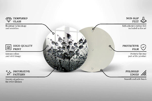 Tagliere in vetro Denti di leone e rugiada