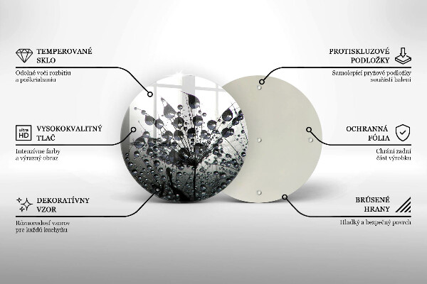 Tagliere in vetro Denti di leone e rugiada