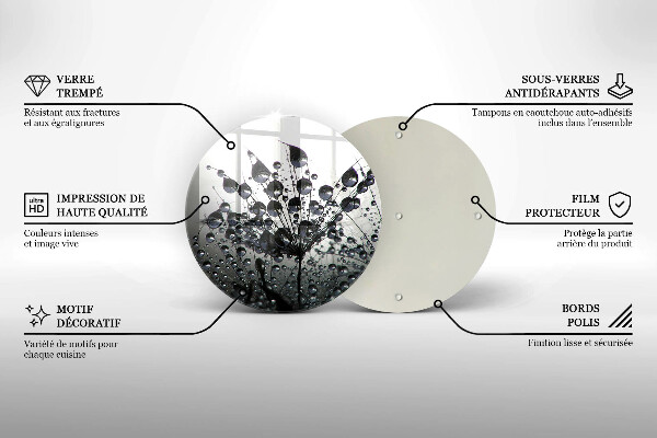 Tagliere in vetro Denti di leone e rugiada