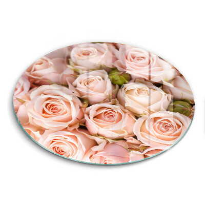 Tagliere in vetro Bouquet di rose delicate