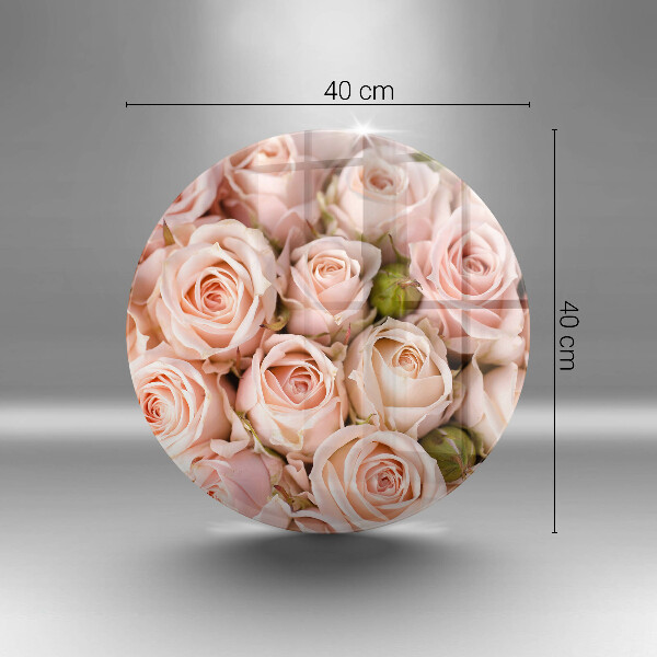 Tagliere in vetro Bouquet di rose delicate