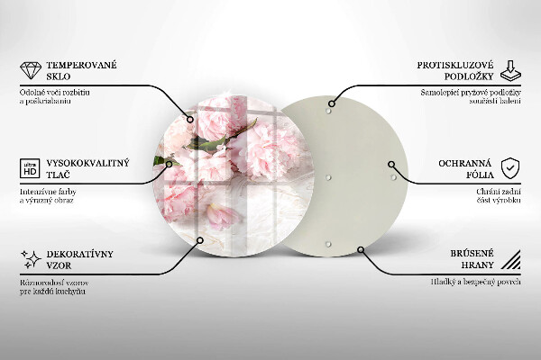 Tagliere in vetro Delicati fiori di rose