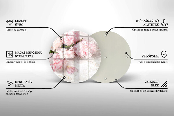 Tagliere in vetro Delicati fiori di rose