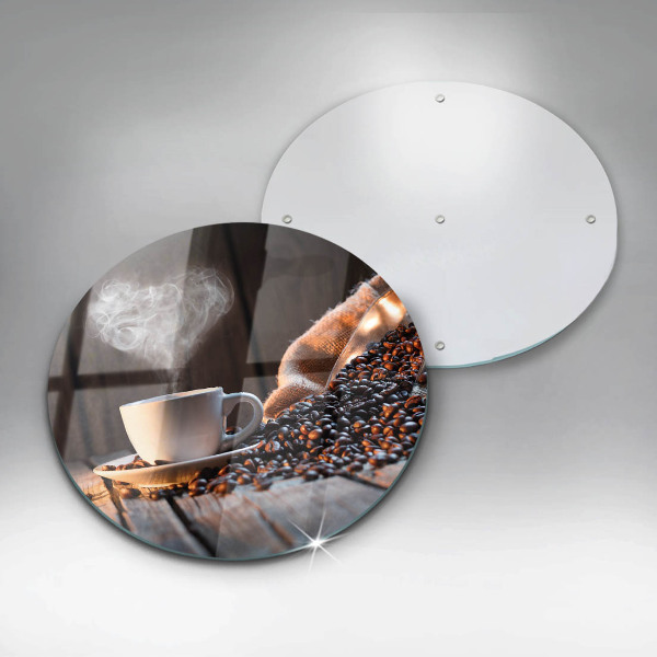 Tagliere in vetro Tazza e cuore di caffè