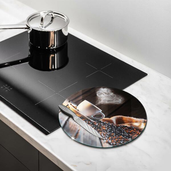 Tagliere in vetro Tazza e cuore di caffè