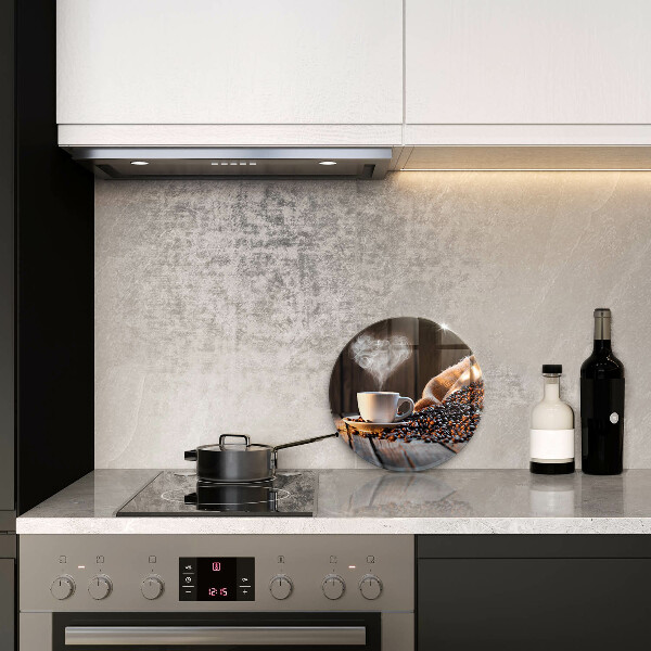 Tagliere in vetro Tazza e cuore di caffè