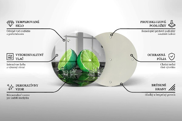 Tagliere in vetro Lime succosi e acqua