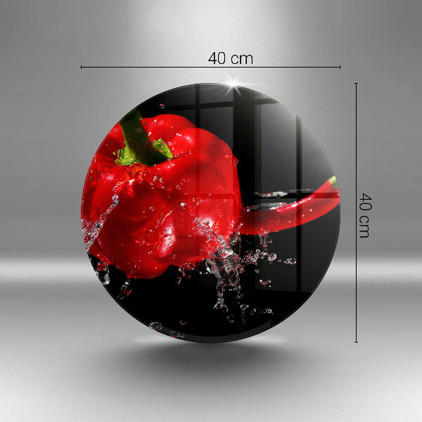 Tagliere in vetro Peperoni rossi in acqua