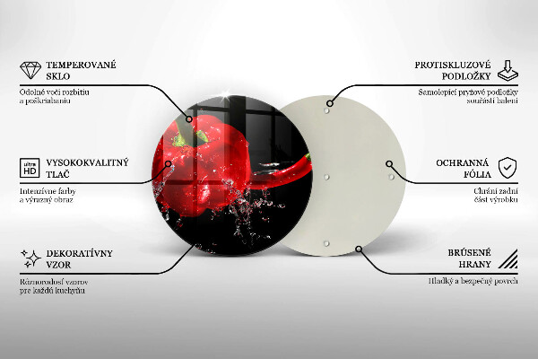 Tagliere in vetro Peperoni rossi in acqua