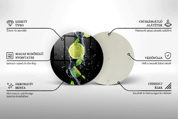 Tagliere in vetro Limette succose in acqua