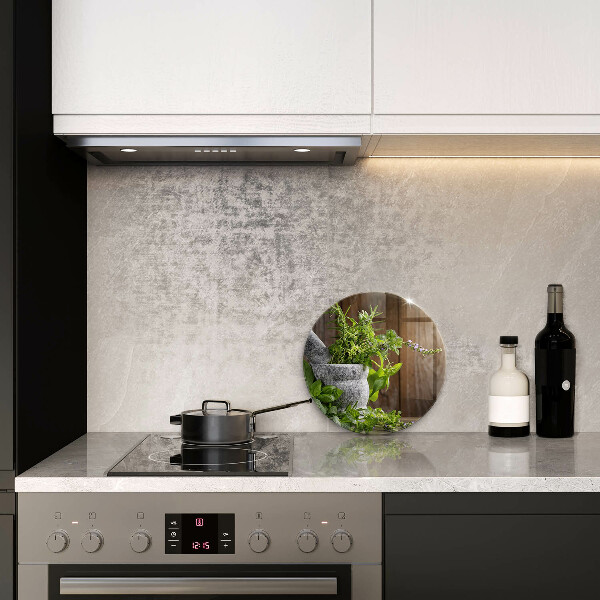 Tagliere in vetro Piante erbe e legno