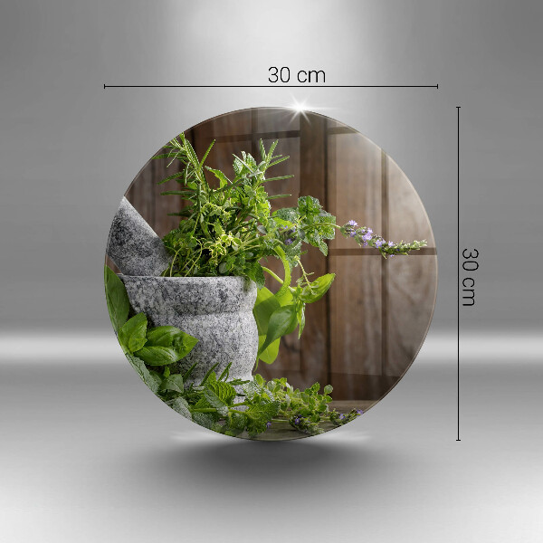 Tagliere in vetro Piante erbe e legno