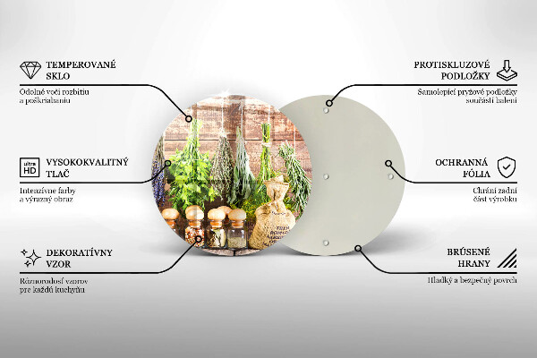 Tagliere in vetro Erbe spezie e legno