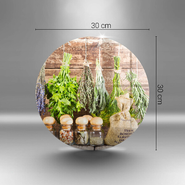 Tagliere in vetro Erbe spezie e legno