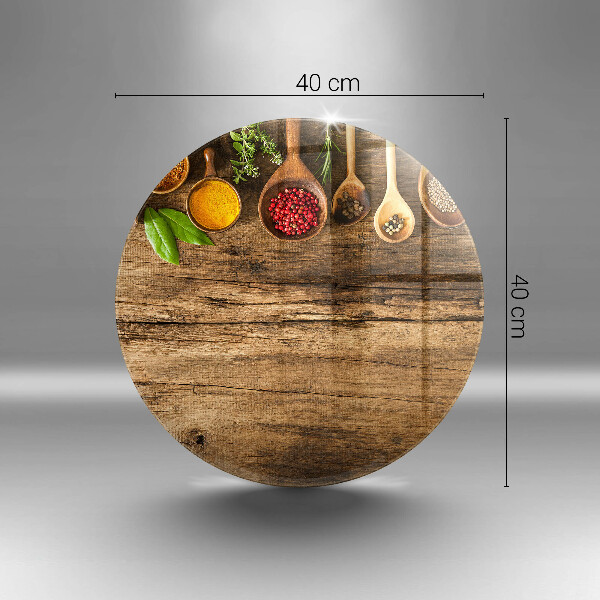 Tagliere in vetro Cucchiai di spezie in legno