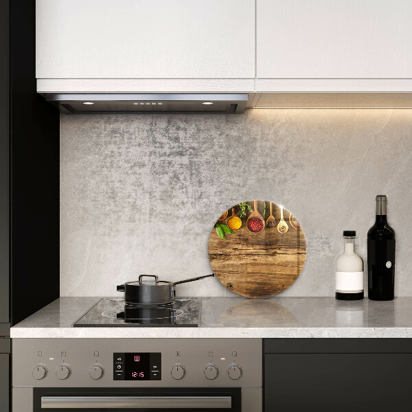 Tagliere in vetro Cucchiai di spezie in legno