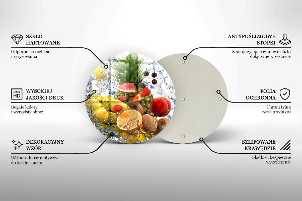 Tagliere in vetro Frutta succosa e acqua