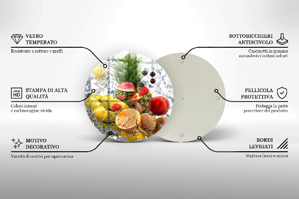 Tagliere in vetro Frutta succosa e acqua